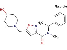 5-[(4-hydroxypiperidin-1-yl)methyl]-N-methyl-N-[(1S)-1-phenylethyl]isoxazole-3-carboxamide