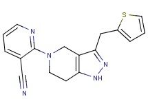2-[3-(2-thienylmethyl)-1,4,6,7-tetrahydro-5H-pyrazolo[4,3-c]pyridin-5-yl]nicotinonitrile