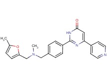 2-[4-({methyl[(5-methyl-2-furyl)methyl]amino}methyl)phenyl]-6-(4-pyridinyl)-4(3H)-pyrimidinone bis(trifluoroacetate)