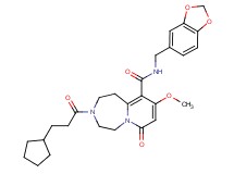 N-(1,3-benzodioxol-5-ylmethyl)-3-(3-cyclopentylpropanoyl)-9-methoxy-7-oxo-1,2,3,4,5,7-hexahydropyrido[1,2-d][1,4]diazepine-10-carboxamide