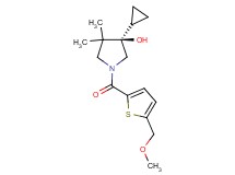 (3R)-3-cyclopropyl-1-{[5-(methoxymethyl)-2-thienyl]carbonyl}-4,4-dimethyl-3-pyrrolidinol