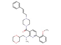 N-(1,4-dioxan-2-ylmethyl)-6-(2-methoxyphenyl)-N-methyl-3-({4-[(2E)-3-phenyl-2-propen-1-yl]-1-piperazinyl}carbonyl)-2-pyridinamine