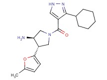 (3R*,4S*)-1-[(3-cyclohexyl-1H-pyrazol-4-yl)carbonyl]-4-(5-methyl-2-furyl)pyrrolidin-3-amine