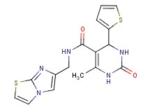 N-(imidazo[2,1-b][1,3]thiazol-6-ylmethyl)-6-methyl-2-oxo-4-(2-thienyl)-1,2,3,4-tetrahydropyrimidine-5-carboxamide