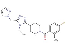 4-[4-ethyl-5-(1H-pyrazol-1-ylmethyl)-4H-1,2,4-triazol-3-yl]-1-(4-fluoro-2-methylbenzoyl)piperidine
