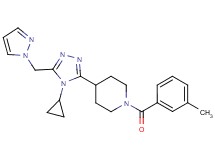 4-[4-cyclopropyl-5-(1H-pyrazol-1-ylmethyl)-4H-1,2,4-triazol-3-yl]-1-(3-methylbenzoyl)piperidine