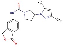 3-(3,5-dimethyl-1H-pyrazol-1-yl)-N-(1-oxo-1,3-dihydro-2-benzofuran-5-yl)pyrrolidine-1-carboxamide