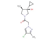 (3R*,4R*)-1-[(4-chloro-3-methyl-1H-pyrazol-1-yl)acetyl]-3-cyclopropyl-4-methyl-3-pyrrolidinol