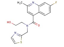7-fluoro-N-(2-hydroxyethyl)-2-methyl-N-(1,3-thiazol-2-ylmethyl)quinoline-4-carboxamide