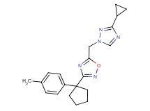 5-[(3-cyclopropyl-1H-1,2,4-triazol-1-yl)methyl]-3-[1-(4-methylphenyl)cyclopentyl]-1,2,4-oxadiazole