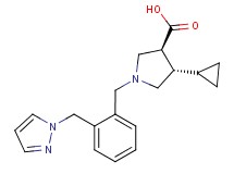 (3S*,4S*)-4-cyclopropyl-1-[2-(1H-pyrazol-1-ylmethyl)benzyl]pyrrolidine-3-carboxylic acid