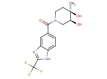 (3S*,4R*)-4-methyl-1-{[2-(trifluoromethyl)-1H-benzimidazol-5-yl]carbonyl}piperidine-3,4-diol
