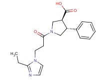 (3S*,4R*)-1-[3-(2-ethyl-1H-imidazol-1-yl)propanoyl]-4-phenylpyrrolidine-3-carboxylic acid