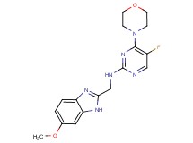 5-fluoro-N-[(6-methoxy-1H-benzimidazol-2-yl)methyl]-4-morpholin-4-ylpyrimidin-2-amine