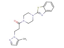 2-{4-[3-(5-methyl-1H-pyrazol-1-yl)propanoyl]-1-piperazinyl}-1,3-benzothiazole