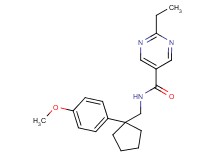 2-ethyl-N-{[1-(4-methoxyphenyl)cyclopentyl]methyl}-5-pyrimidinecarboxamide