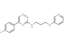 5-(4-fluorophenyl)-N-[3-(3-pyridinyloxy)propyl]-1,2,4-triazin-3-amine