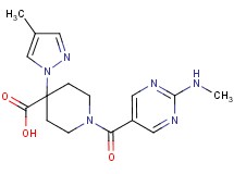 1-{[2-(methylamino)pyrimidin-5-yl]carbonyl}-4-(4-methyl-1H-pyrazol-1-yl)piperidine-4-carboxylic acid