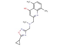 2-{[[(5-cyclopropyl-1,2,4-oxadiazol-3-yl)methyl](methyl)amino]methyl}-5,8-dimethylquinolin-4-ol