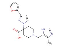 4-[3-(2-furyl)-1H-pyrazol-1-yl]-1-[(4-methyl-1H-imidazol-5-yl)methyl]piperidine-4-carboxylic acid