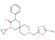 2-cyclopropyl-9-[(5-methyl-1,3,4-oxadiazol-2-yl)methyl]-4-phenyl-2,9-diazaspiro[5.5]undecan-3-one