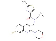 N-cyclopropyl-N-{[7-fluoro-2-(4-morpholinyl)-3-quinolinyl]methyl}-2-methyl-1,3-thiazole-4-carboxamide