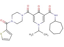 N-cycloheptyl-1-isopropyl-4-oxo-5-{[4-(2-thienylcarbonyl)-1-piperazinyl]carbonyl}-1,4-dihydro-3-pyridinecarboxamide