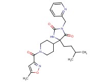 5-(3-methylbutyl)-5-{1-[(5-methyl-3-isoxazolyl)carbonyl]-4-piperidinyl}-3-(2-pyridinylmethyl)-2,4-imidazolidinedione