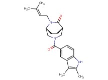 (1S*,5R*)-3-[(2,3-dimethyl-1H-indol-5-yl)carbonyl]-6-(3-methylbut-2-en-1-yl)-3,6-diazabicyclo[3.2.2]nonan-7-one