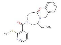 4-benzyl-3-ethyl-1-{[2-(methylthio)pyridin-3-yl]carbonyl}-1,4-diazepan-5-one
