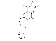 1,3-dimethyl-6-{[2-(1H-pyrazol-1-ylmethyl)-1,4-oxazepan-4-yl]carbonyl}-2,4(1H,3H)-pyrimidinedione