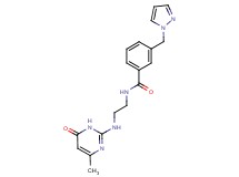 N-{2-[(4-methyl-6-oxo-1,6-dihydro-2-pyrimidinyl)amino]ethyl}-3-(1H-pyrazol-1-ylmethyl)benzamide