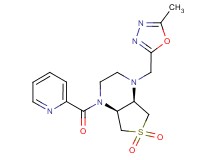 (4aS*,7aR*)-1-[(5-methyl-1,3,4-oxadiazol-2-yl)methyl]-4-(pyridin-2-ylcarbonyl)octahydrothieno[3,4-b]pyrazine 6,6-dioxide