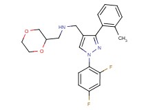 1-[1-(2,4-difluorophenyl)-3-(2-methylphenyl)-1H-pyrazol-4-yl]-N-(1,4-dioxan-2-ylmethyl)methanamine