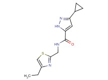 3-cyclopropyl-N-[(4-ethyl-1,3-thiazol-2-yl)methyl]-1H-pyrazole-5-carboxamide