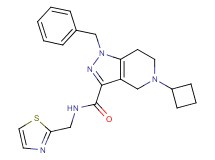 1-benzyl-5-cyclobutyl-N-(1,3-thiazol-2-ylmethyl)-4,5,6,7-tetrahydro-1H-pyrazolo[4,3-c]pyridine-3-carboxamide