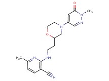 6-methyl-2-({2-[4-(1-methyl-6-oxo-1,6-dihydro-4-pyridazinyl)-2-morpholinyl]ethyl}amino)nicotinonitrile