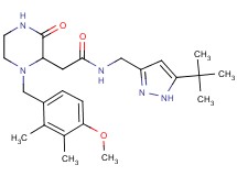 N-[(5-tert-butyl-1H-pyrazol-3-yl)methyl]-2-[1-(4-methoxy-2,3-dimethylbenzyl)-3-oxo-2-piperazinyl]acetamide