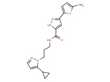 N-[3-(5-cyclopropyl-1H-pyrazol-1-yl)propyl]-3-(5-methyl-2-thienyl)-1H-pyrazole-5-carboxamide
