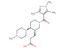 3-{(3R*,4S*)-4-(4-methylpiperazin-1-yl)-1-[(1,3,5-trimethyl-1H-pyrazol-4-yl)carbonyl]piperidin-3-yl}propanoic acid