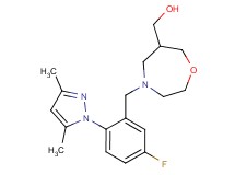 {4-[2-(3,5-dimethyl-1H-pyrazol-1-yl)-5-fluorobenzyl]-1,4-oxazepan-6-yl}methanol