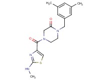 1-(3,5-dimethylbenzyl)-4-{[2-(methylamino)-1,3-thiazol-4-yl]carbonyl}-2-piperazinone