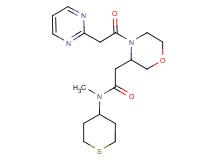 N-methyl-2-[4-(2-pyrimidinylacetyl)-3-morpholinyl]-N-(tetrahydro-2H-thiopyran-4-yl)acetamide