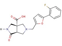 (3aR*,6aS*)-5-{[5-(2-fluorophenyl)-2-furyl]methyl}-1-oxohexahydropyrrolo[3,4-c]pyrrole-3a(1H)-carboxylic acid