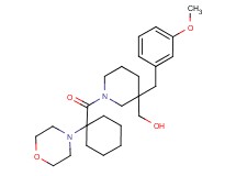 (3-(3-methoxybenzyl)-1-{[1-(4-morpholinyl)cyclohexyl]carbonyl}-3-piperidinyl)methanol
