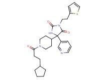 5-[1-(3-cyclopentylpropanoyl)-4-piperidinyl]-5-(3-pyridinyl)-3-[2-(2-thienyl)ethyl]-2,4-imidazolidinedione
