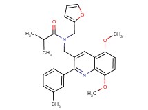 N-{[5,8-dimethoxy-2-(3-methylphenyl)-3-quinolinyl]methyl}-N-(2-furylmethyl)-2-methylpropanamide
