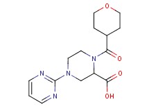 4-pyrimidin-2-yl-1-(tetrahydro-2H-pyran-4-ylcarbonyl)piperazine-2-carboxylic acid