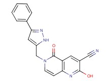2-hydroxy-5-oxo-6-[(3-phenyl-1H-pyrazol-5-yl)methyl]-5,6-dihydro-1,6-naphthyridine-3-carbonitrile