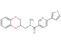 N-(2,3-dihydro-1,4-benzodioxin-2-ylmethyl)-N-methyl-6-(3-thienyl)nicotinamide